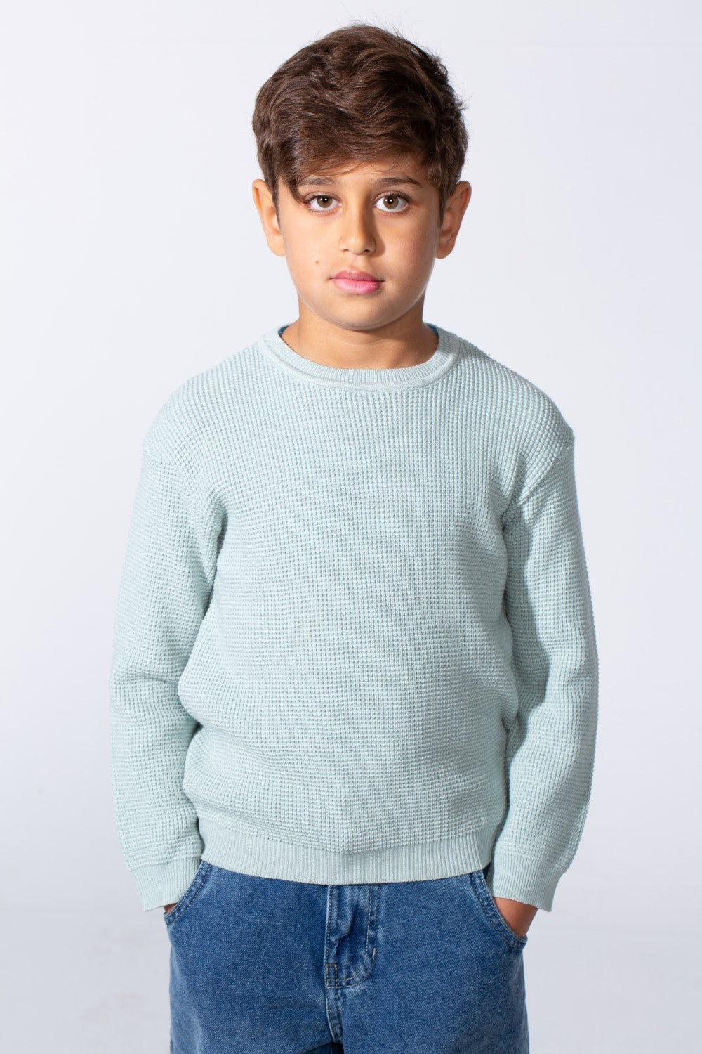 Boy's Long Sleeve Round Neckline Slim Fit Basic Comfy Classic Pullover