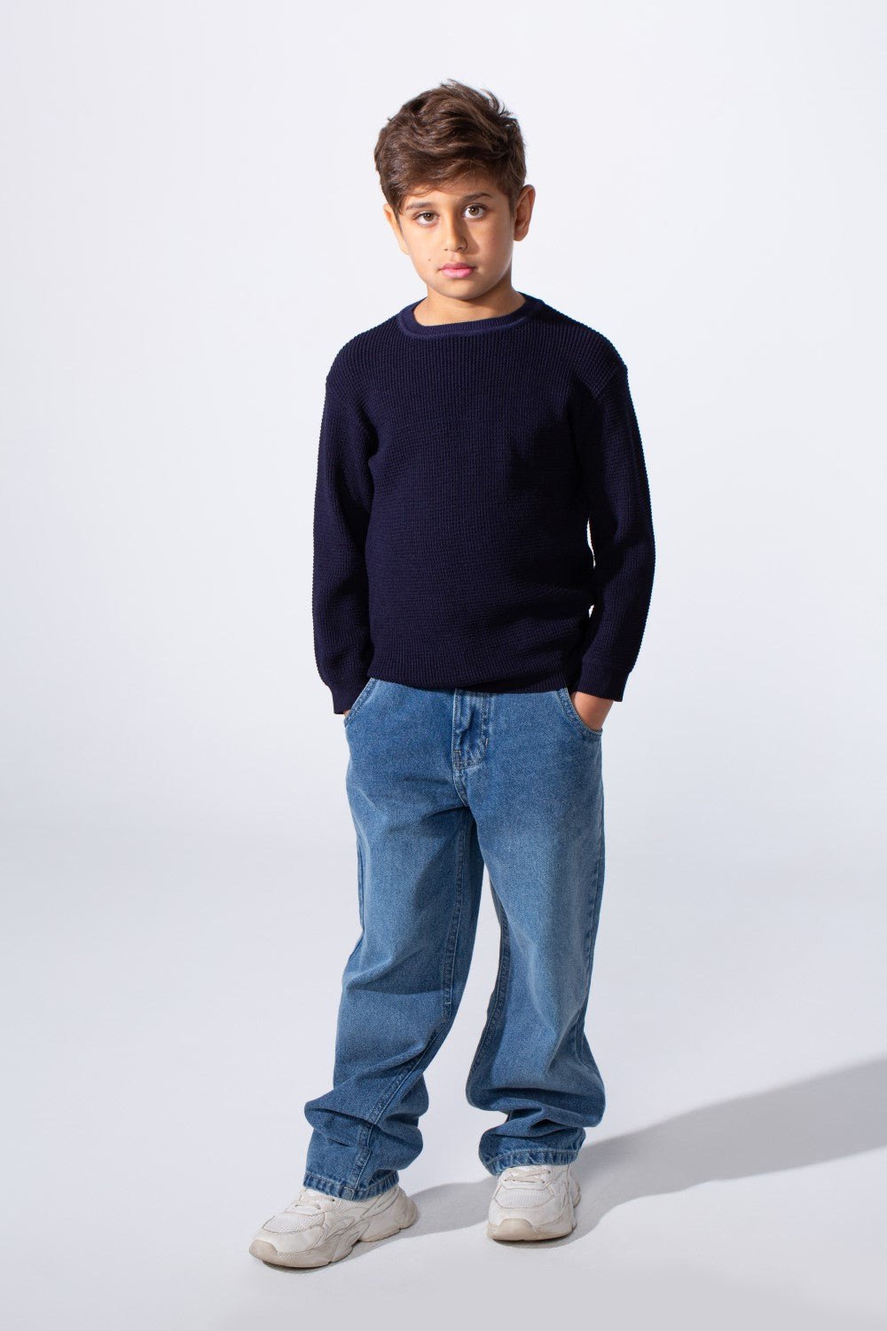Boy's Long Sleeve Round Neckline Slim Fit Basic Comfy Classic Pullover