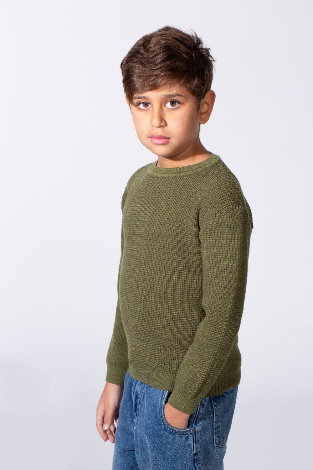 Boy's Long Sleeve Round Neckline Slim Fit Basic Comfy Classic Pullover