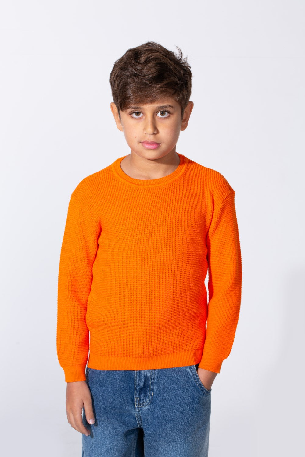 Boy's Long Sleeve Round Neckline Slim Fit Basic Comfy Classic Pullover