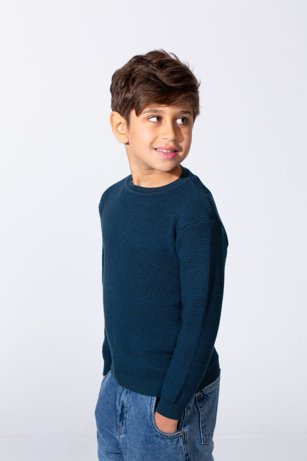 Boy's Long Sleeve Round Neckline Slim Fit Basic Comfy Classic Pullover