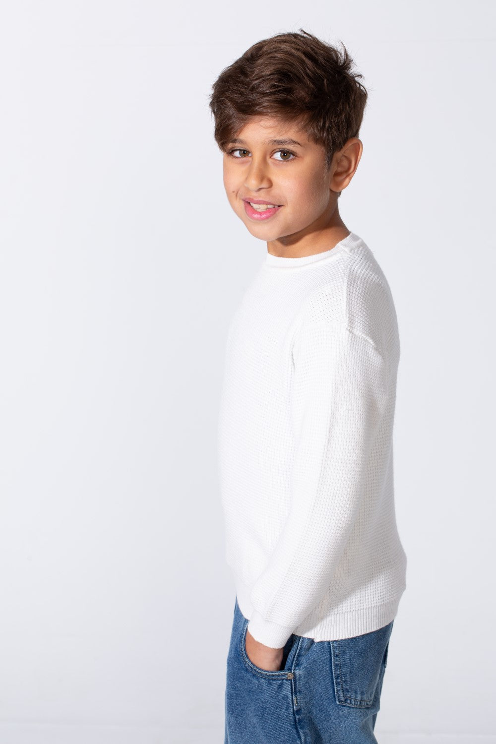 Boy's Long Sleeve Round Neckline Slim Fit Basic Comfy Classic Pullover