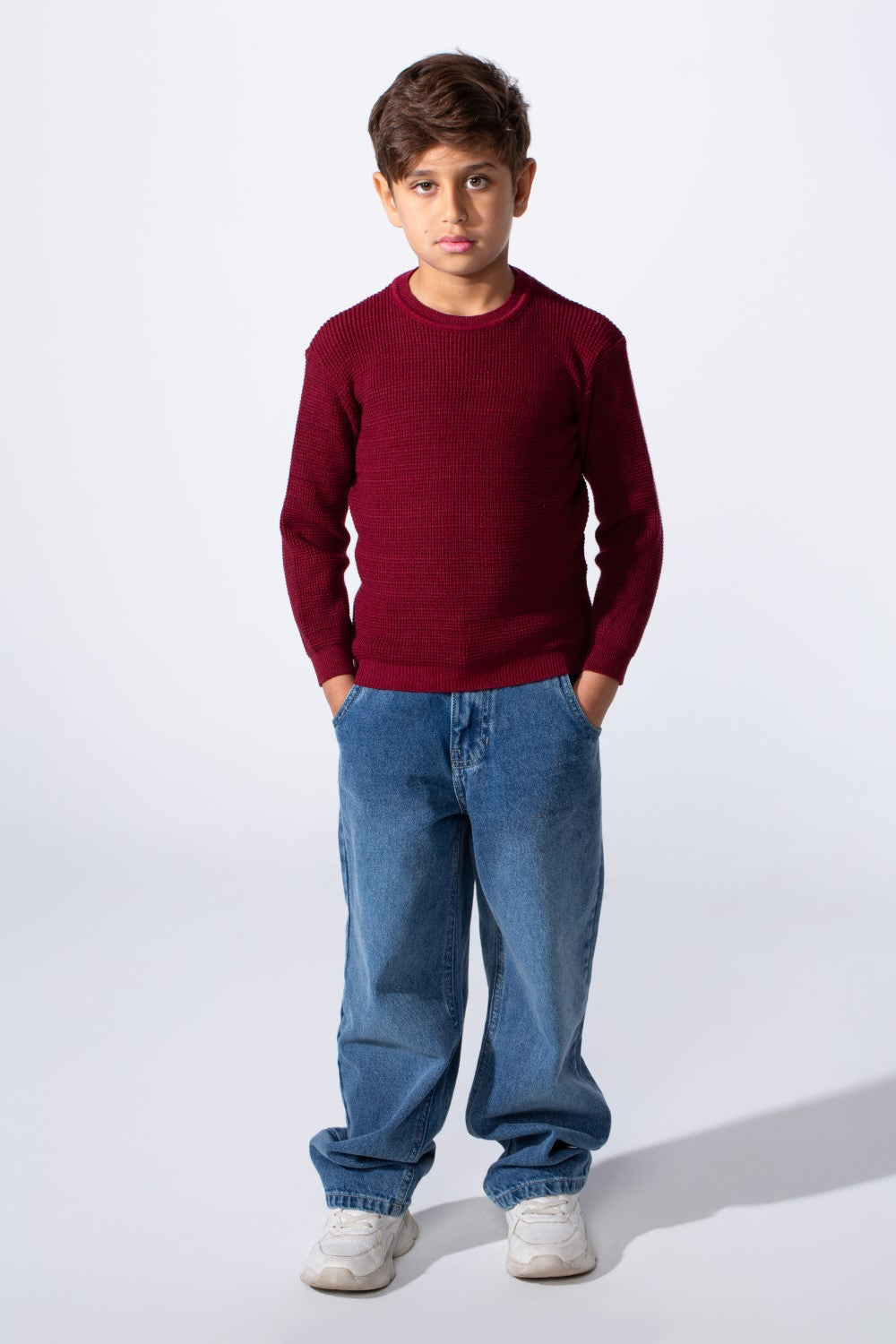 Boy's Long Sleeve Round Neckline Slim Fit Basic Comfy Classic Pullover