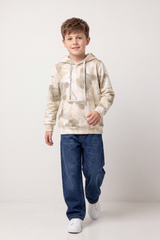Boy's Tomato Store Winter Brushed Fleece Sweatshirt Long Sleeve Allover Abstract Sketch Print Slim Fit