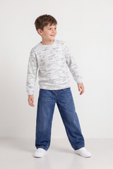 Boy's Tomato Store Winter Marled Knit Oversize Sweatshirt Textured Horizontal Pattern