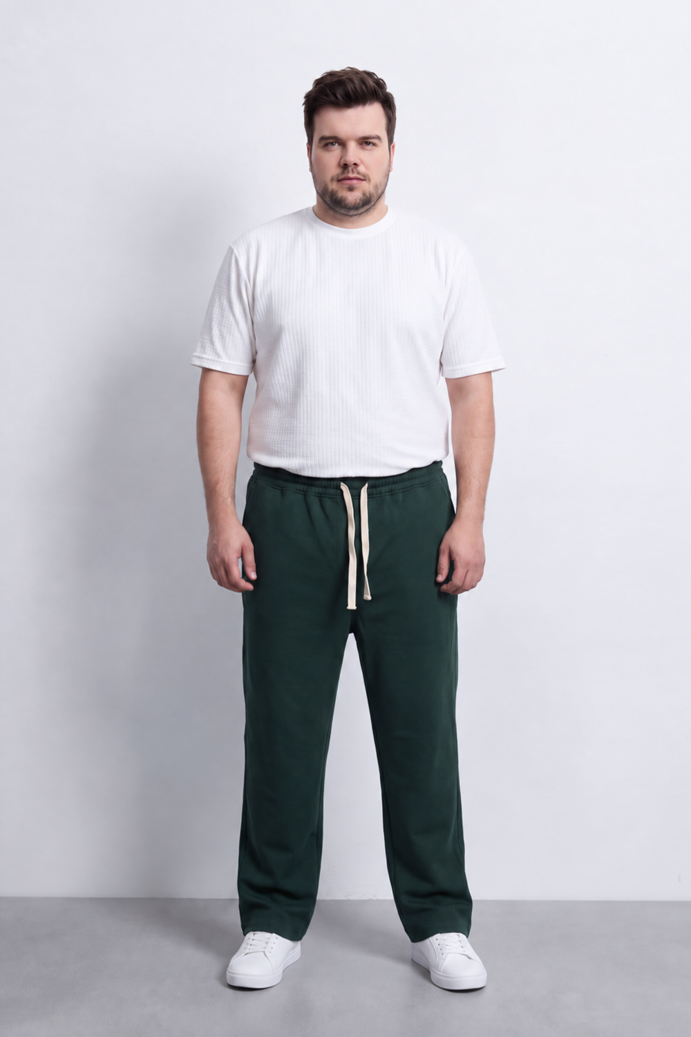 Men's Tomato Store Winter Sweatpants Soft Fleece Fabric Contrast Drawstring Waist Big Size