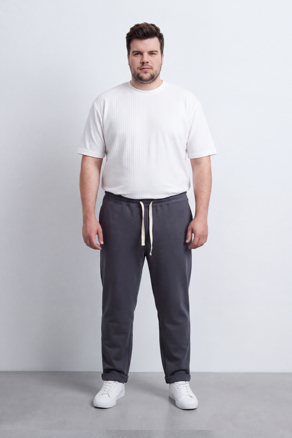 Men's Tomato Store Winter Sweatpants Soft Fleece Fabric Contrast Drawstring Waist Big Size