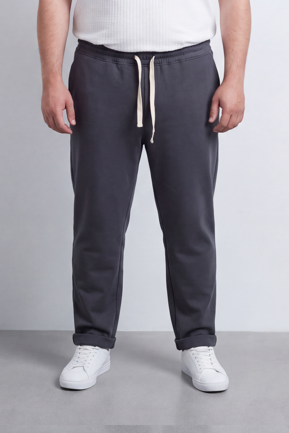 Men's Tomato Store Winter Sweatpants Soft Fleece Fabric Contrast Drawstring Waist Big Size