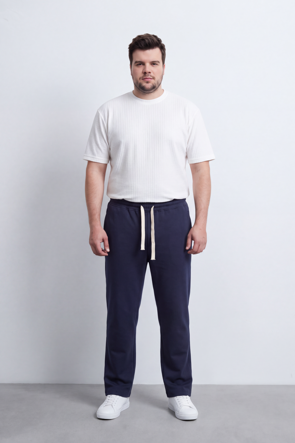 Men's Tomato Store Winter Sweatpants Soft Fleece Fabric Contrast Drawstring Waist Big Size