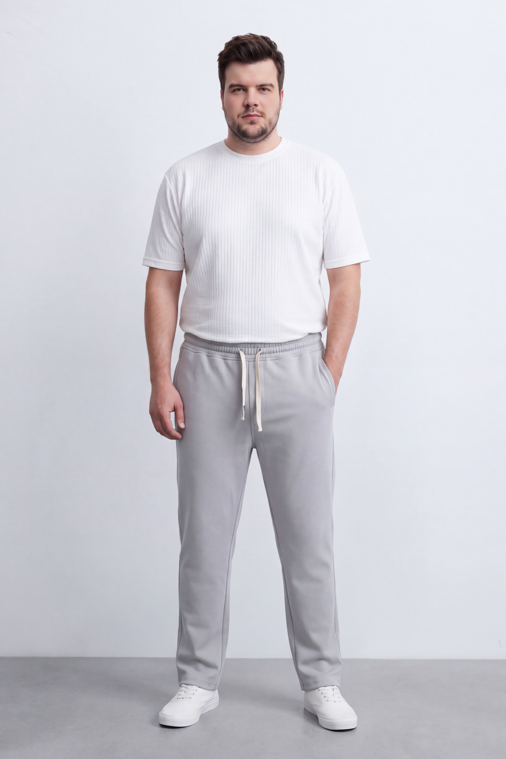 Men's Tomato Store Winter Sweatpants Soft Fleece Fabric Contrast Drawstring Waist Big Size