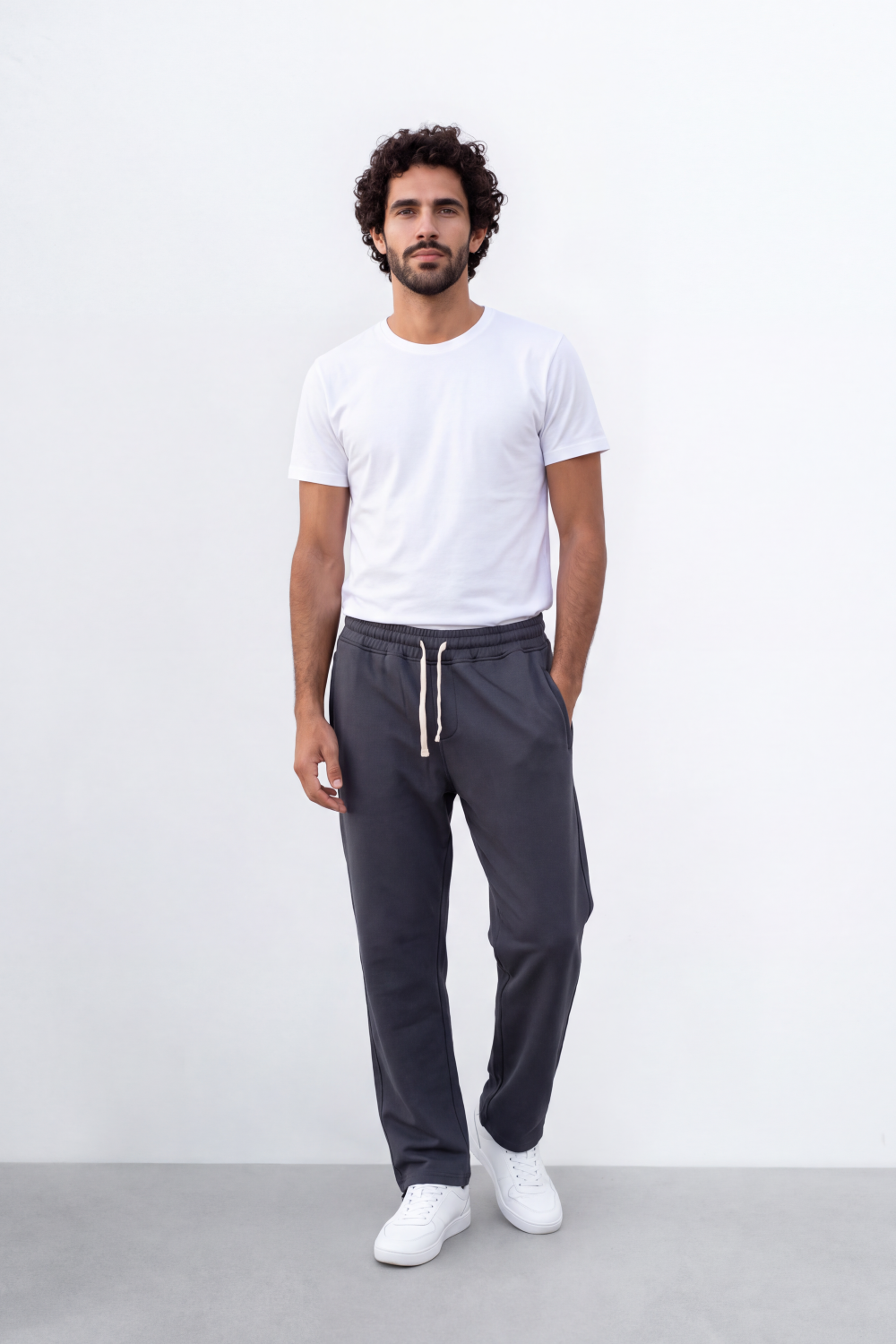 Men's Tomato Store Winter Sweatpants Soft Fleece Fabric Contrast Drawstring Waist Oversize