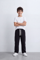 Boy's Tomato Store Soft Interlock Track Pants Contrast Drawstring Detail Elastic Waist Oversize Fit