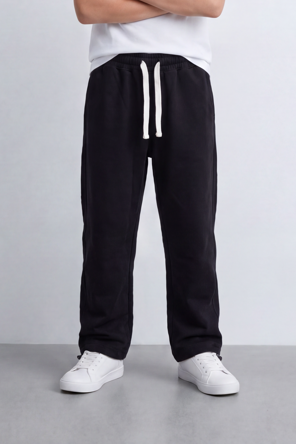 Boy's Tomato Store Soft Interlock Track Pants Contrast Drawstring Detail Elastic Waist Oversize Fit