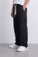Boy's Tomato Store Soft Interlock Track Pants Contrast Drawstring Detail Elastic Waist Oversize Fit