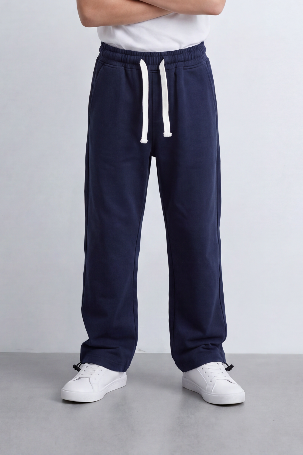 Boy's Tomato Store Soft Interlock Track Pants Contrast Drawstring Detail Elastic Waist Oversize Fit