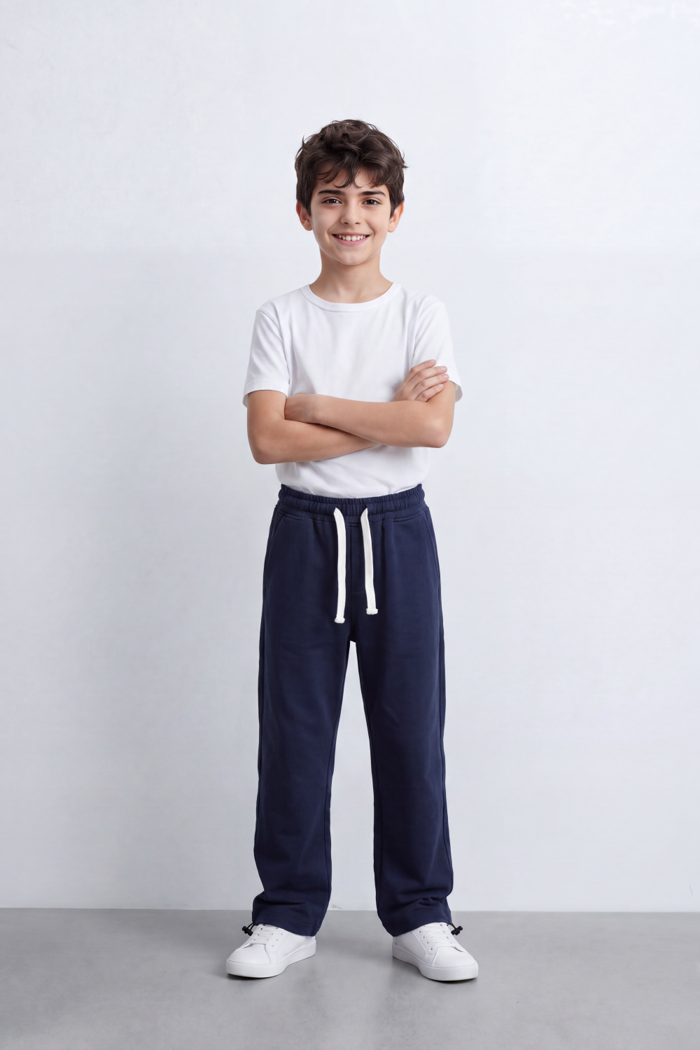 Boy's Tomato Store Soft Interlock Track Pants Contrast Drawstring Detail Elastic Waist Oversize Fit