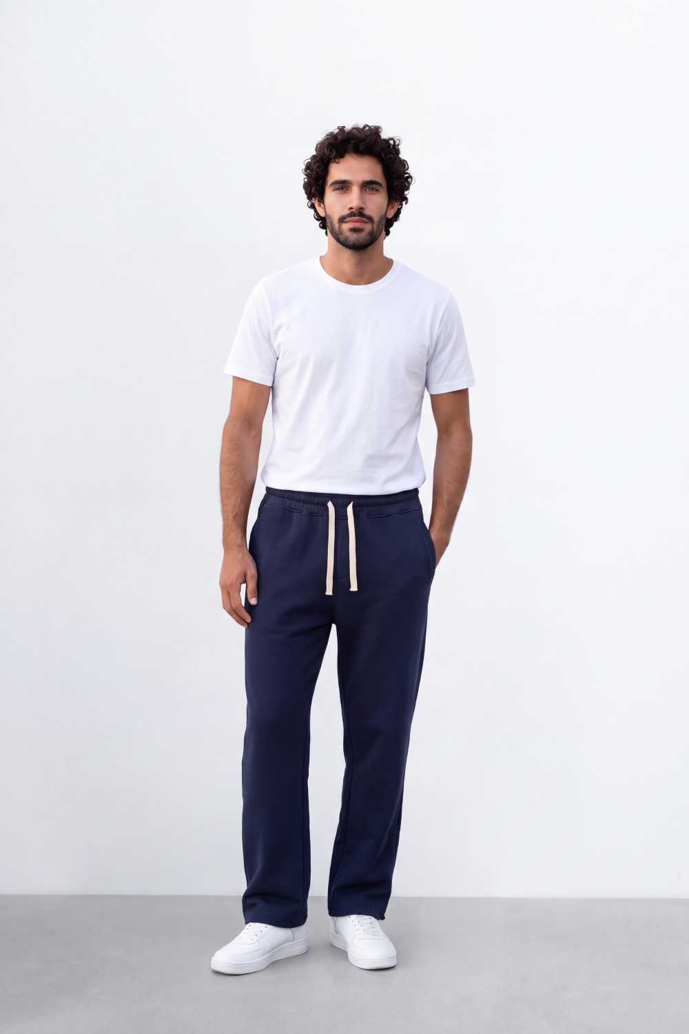 Men's Tomato Store Winter Sweatpants Soft Fleece Fabric Contrast Drawstring Waist Oversize