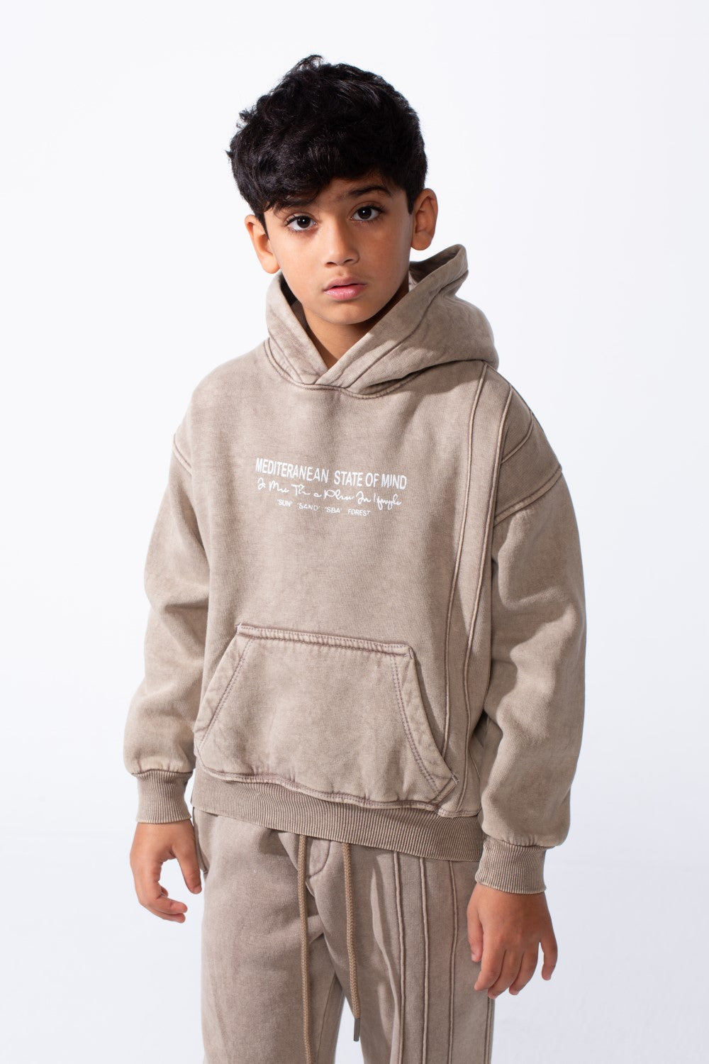 Boy’s Melton Matching Slim Fit Washed Outfit Set