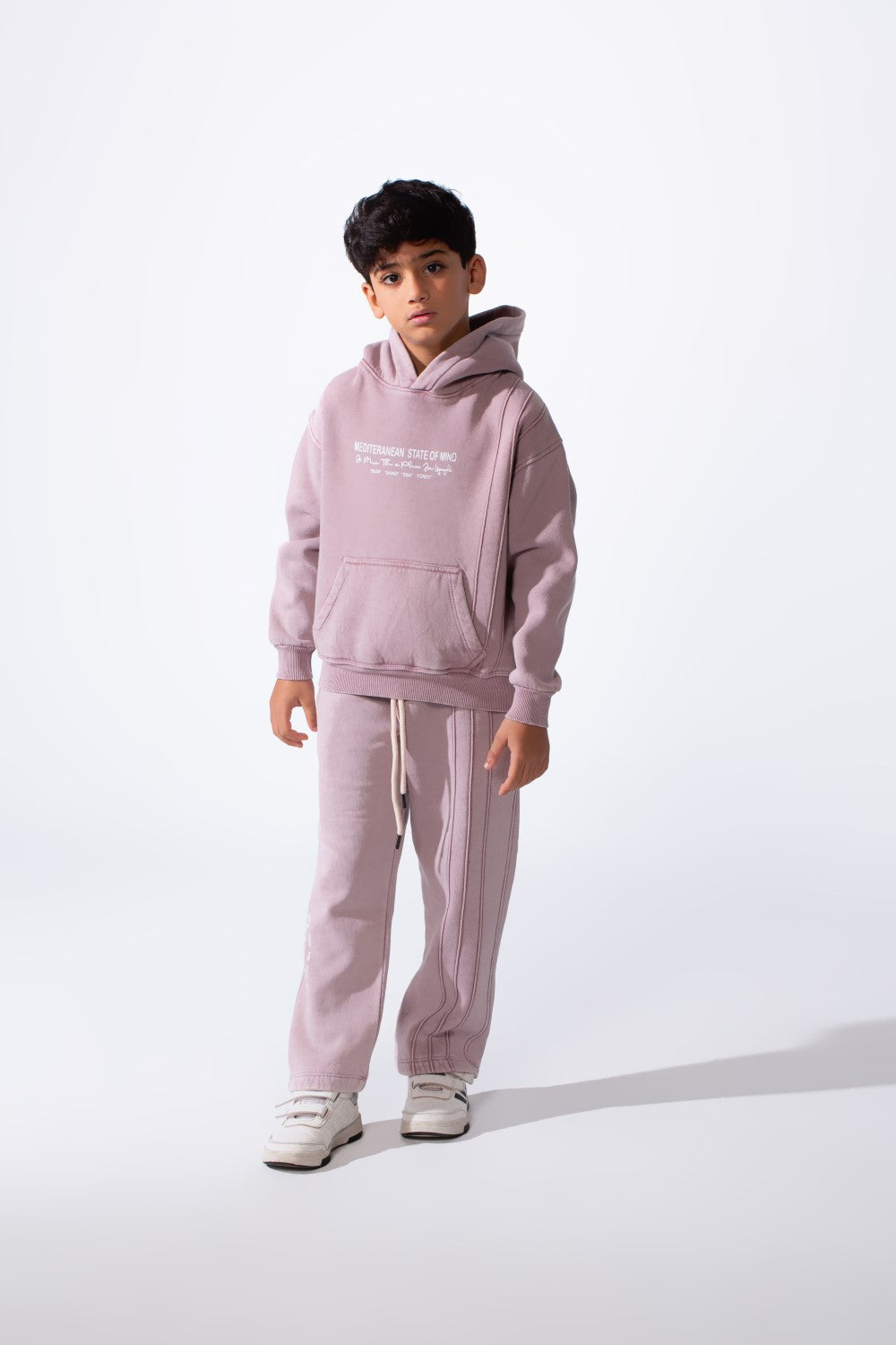 طقم ملابس الأولاد من ميلتون بحالة ذهنية متوسطية متناسقة Slim Fit مغسول