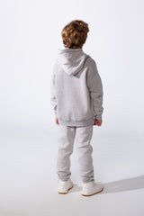 Boy's Two-Piece Tracksuit Long Sleeve With Washed Pattern Kangaroo Front Pockets Slim Fit Melton Comfortable Hooded Casual Outfit