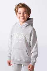 Boy's Two-Piece Tracksuit Long Sleeve With Washed Pattern Kangaroo Front Pockets Slim Fit Melton Comfortable Hooded Casual Outfit