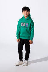 Boy's Slim Fit Front Printed Long Sleeve Two-Pieces Casual Wear Comfortable Outfit Set