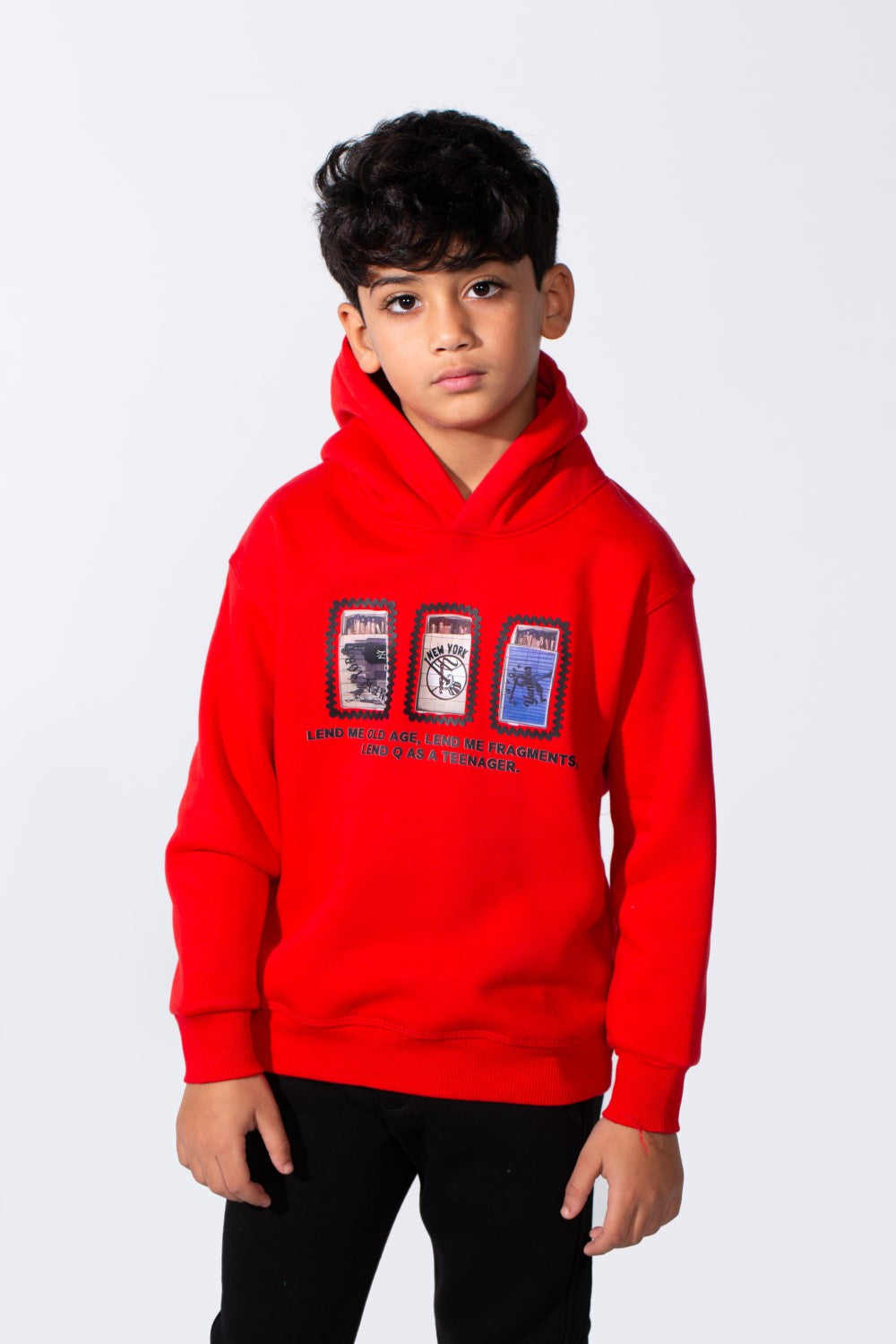 Boy's Slim Fit Front Printed Long Sleeve Two-Pieces Casual Wear Comfortable Outfit Set