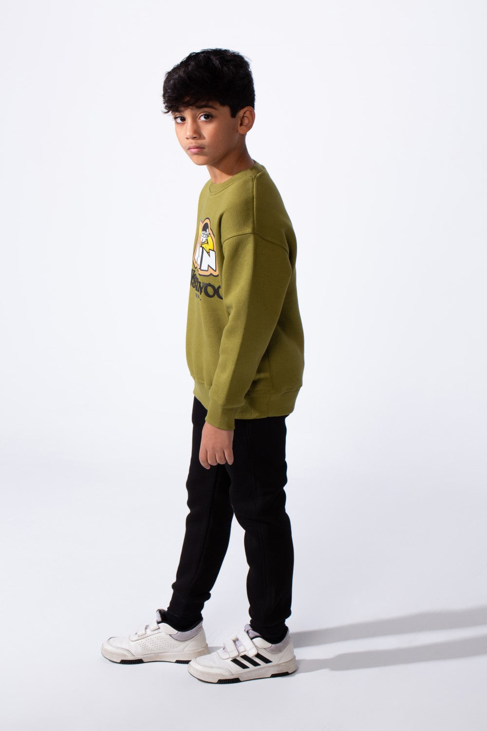 Boy’s Melton Front Graphic Print Slim Fit 2-Pieces Outfit Set