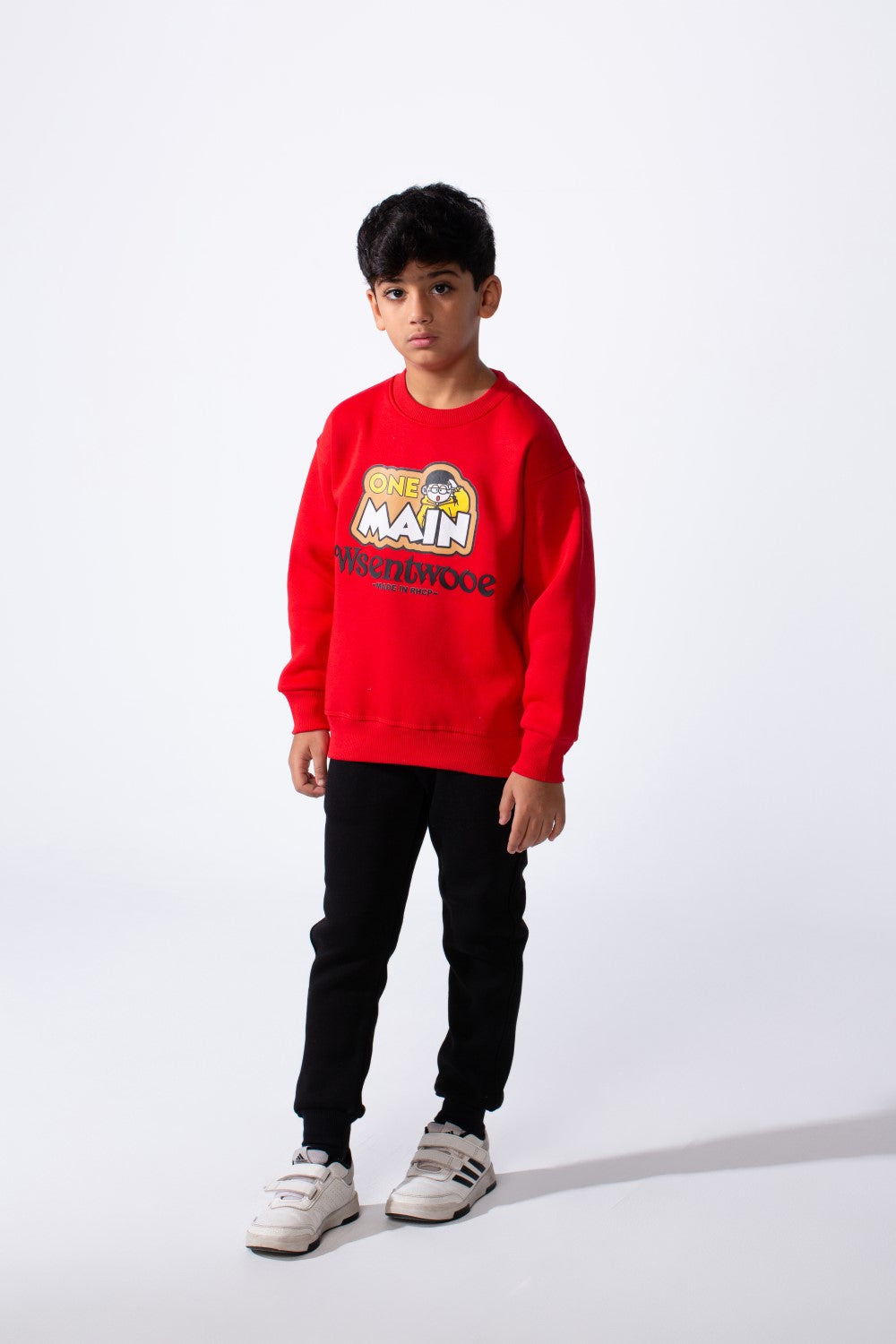Boy’s Melton Front Graphic Print Slim Fit 2-Pieces Outfit Set