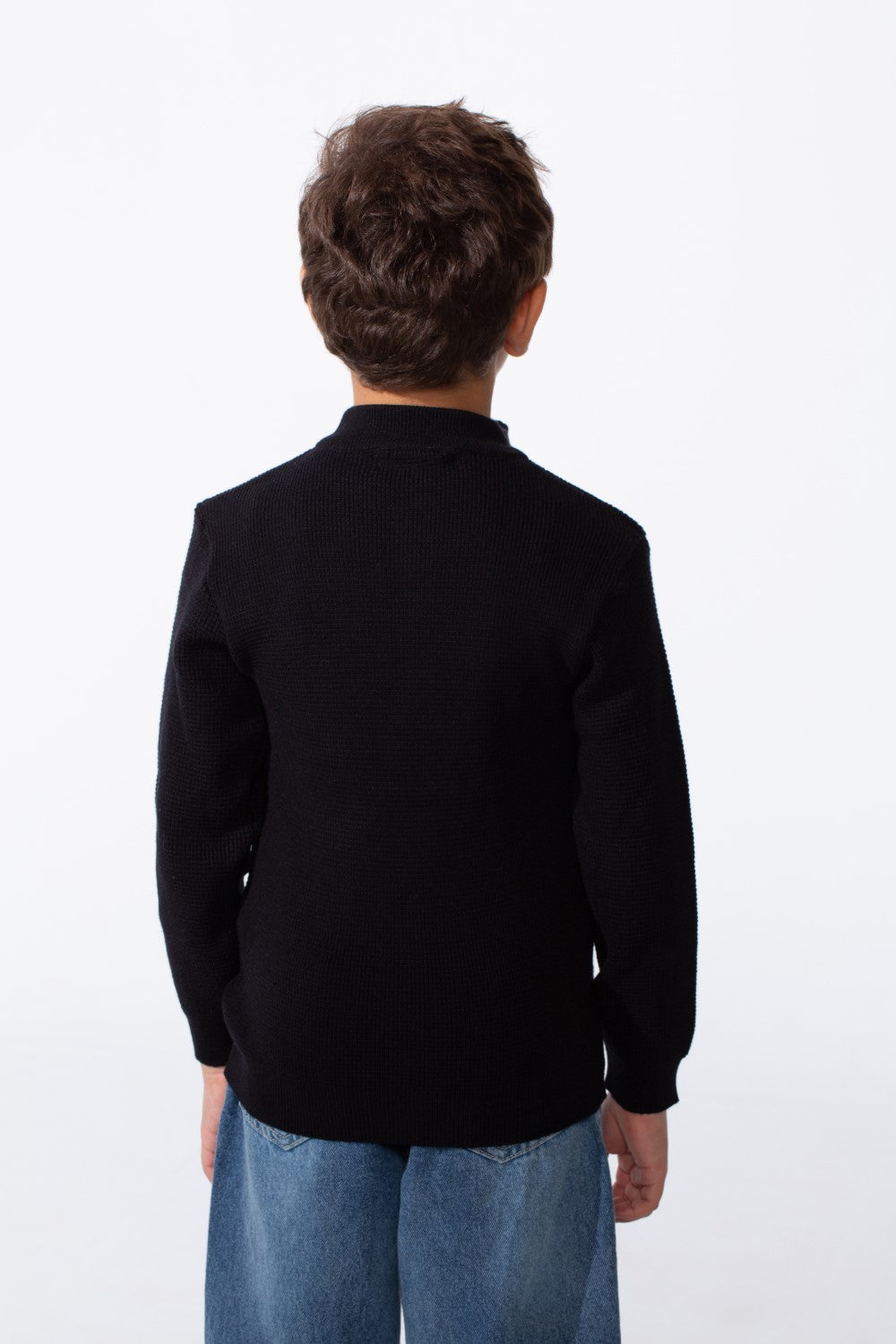 Boy's Long Sleeves Half Zip Slim Fit Casual Pullover