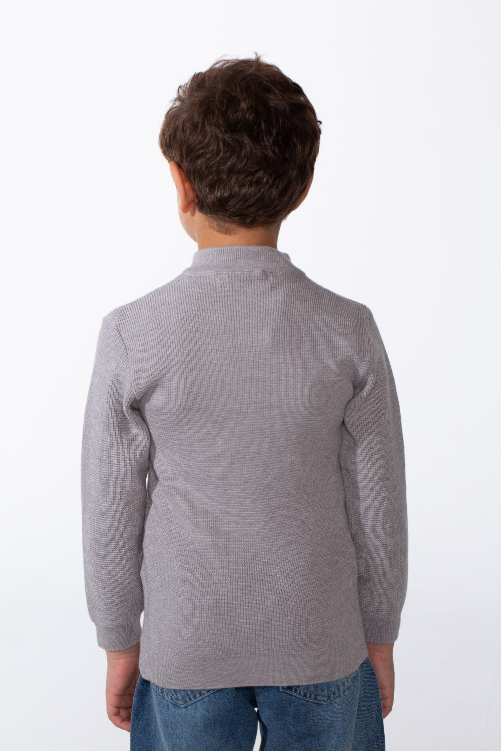 Boy's Long Sleeves Half Zip Slim Fit Casual Pullover