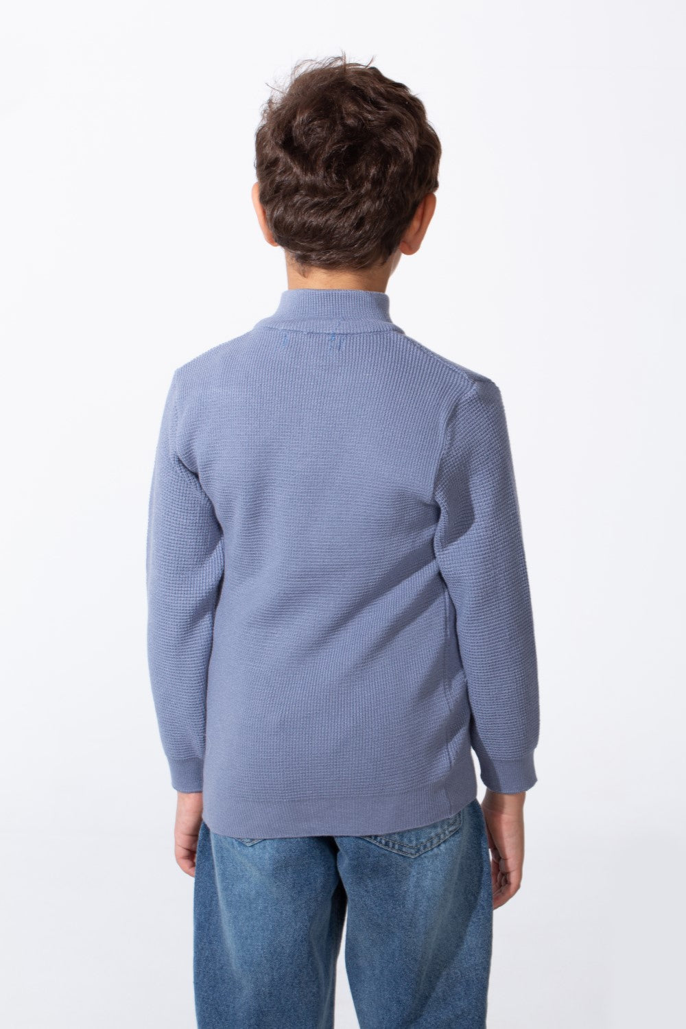 Boy's Long Sleeves Half Zip Slim Fit Casual Pullover