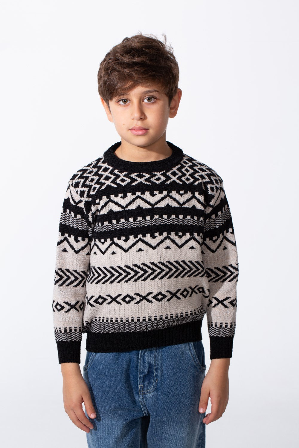 Boy's Jakar Slim Fit Printed Round Neck Long Sleeve Pullover