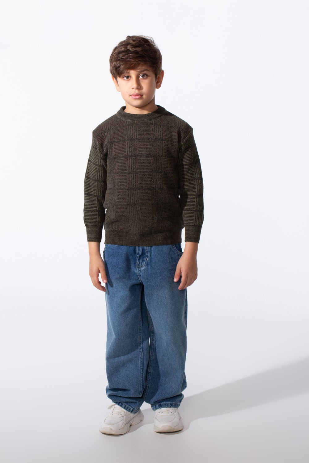Boy's Round Neck Slim Fit Breathable Fabric Pullover