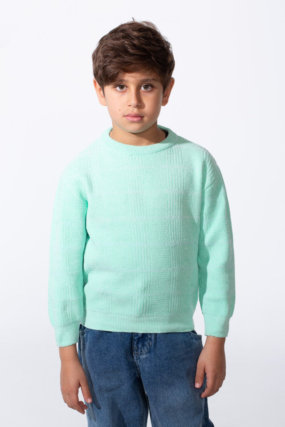 Boy's Round Neck Slim Fit Breathable Fabric Pullover