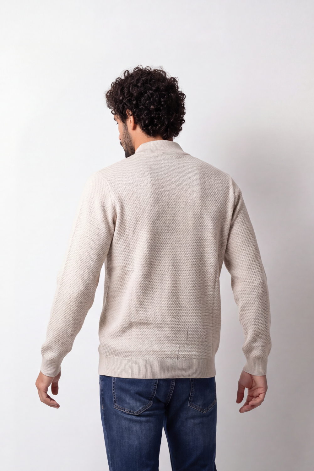 Men's Tomato Store Knit Pullover High Neck Slim Fit Fine Waffle