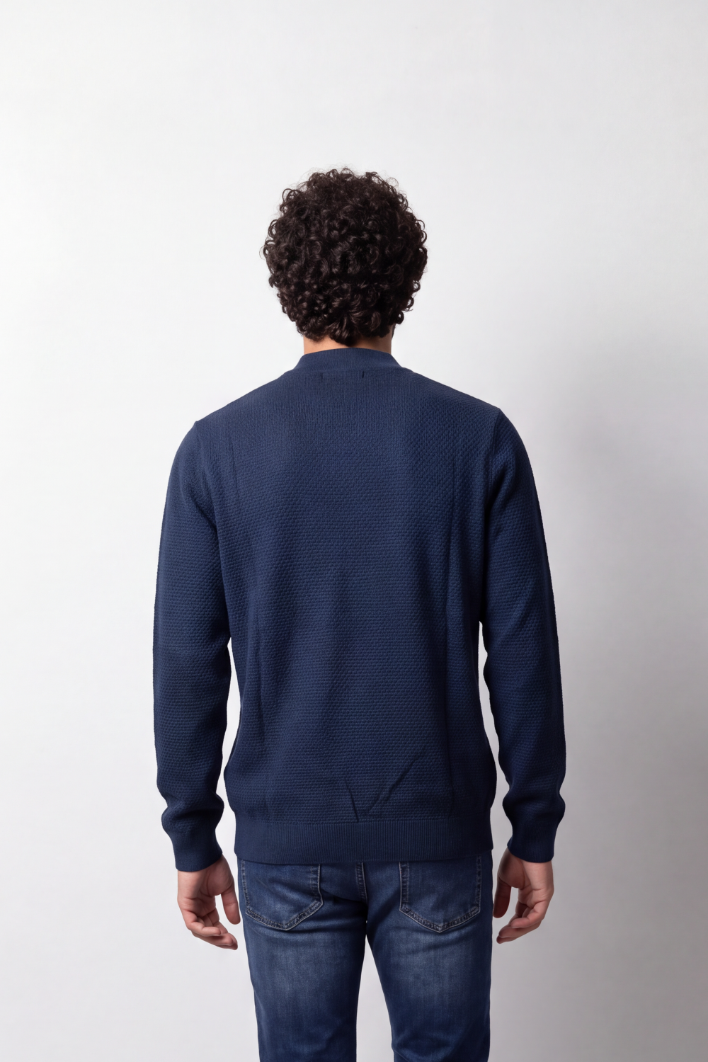 Men's Tomato Store Knit Pullover High Neck Slim Fit Fine Waffle