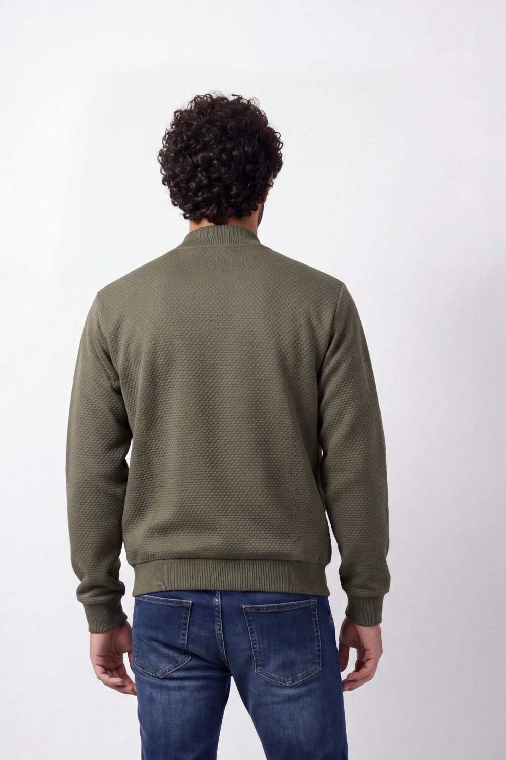 Men's Tomato Store Knit Pullover High Neck Slim Fit Fine Waffle