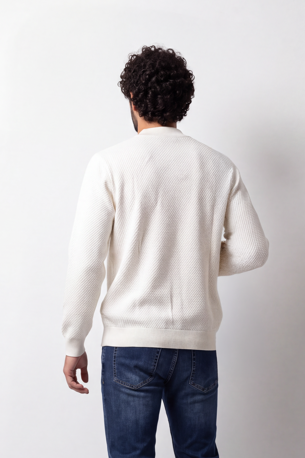Men's Tomato Store Knit Pullover High Neck Slim Fit Fine Waffle