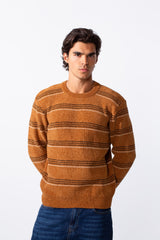 Men's Crew Neck Slim Fit Striped Pullover
