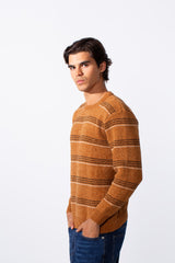 Men's Crew Neck Slim Fit Striped Pullover