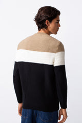 Men's Slim Fit Striped Classic Round Neck Pullover