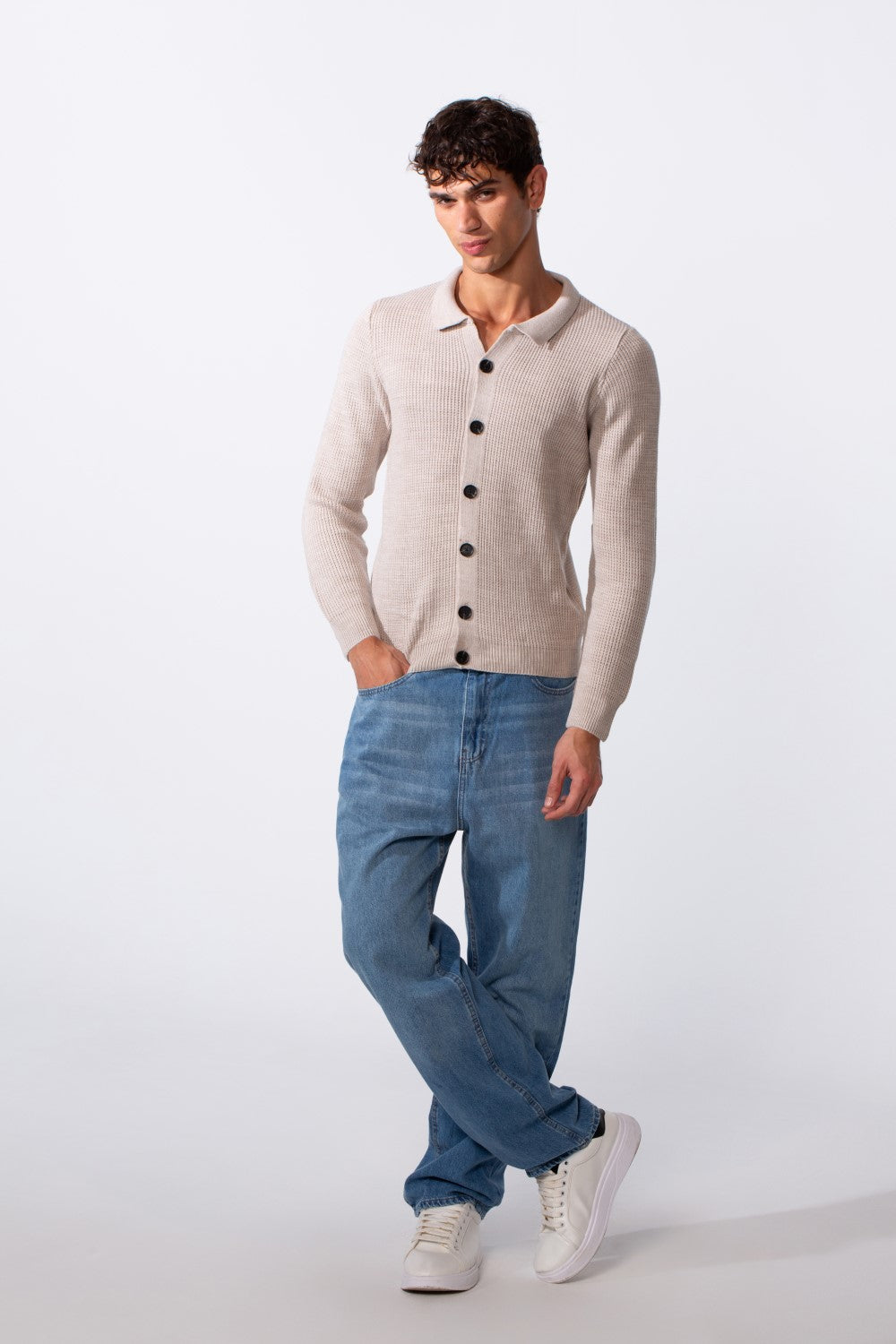 Men's Basic Knitted Long Sleeves Essential Pullover