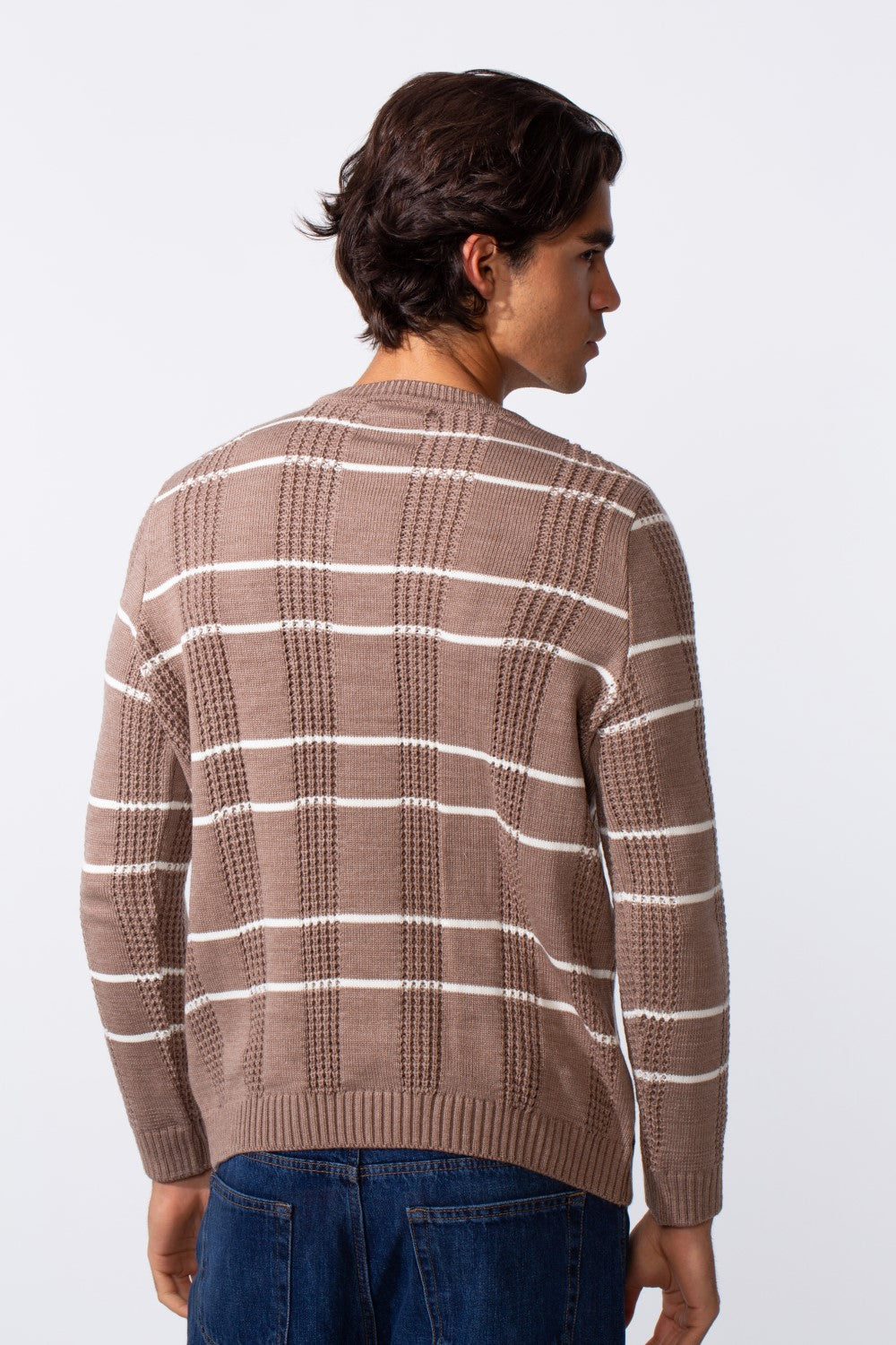 Men's Striped Slim Fit Breathable Material Pullover