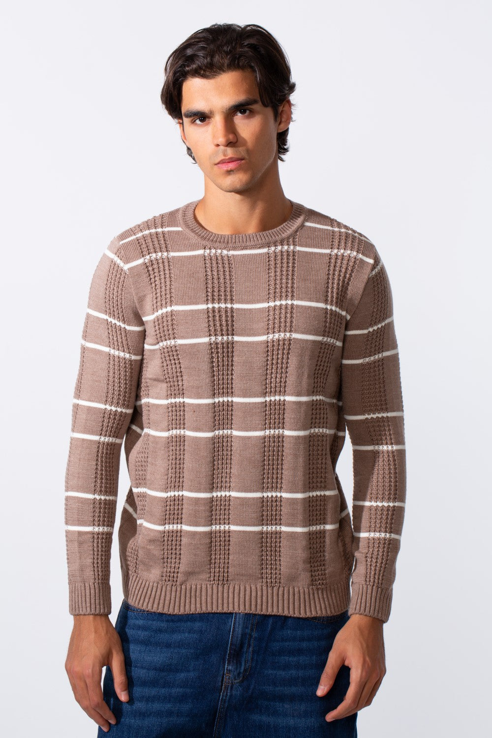 Men's Striped Slim Fit Breathable Material Pullover
