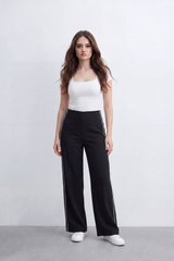 Women’s Tomato Store Sport Line Wide Pants Clean Plain Surface With Contrast Side Stripe Detail