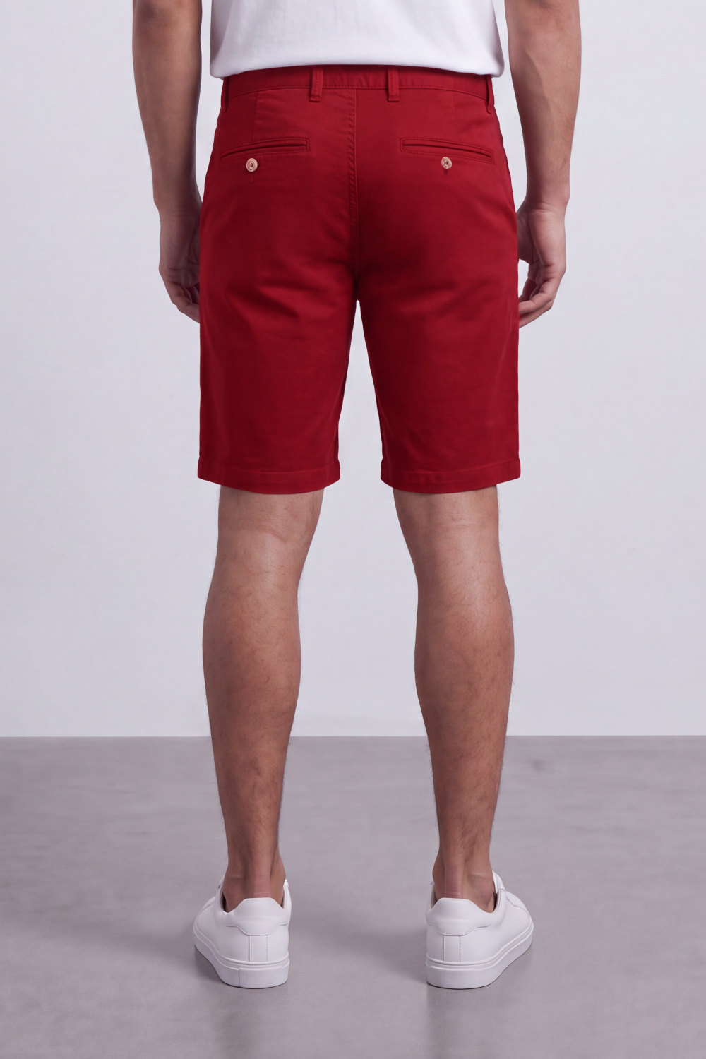 Men's Tomato Store Cotton Twill Bermuda Shorts Clean Tailored Design Button Waist Side Pockets