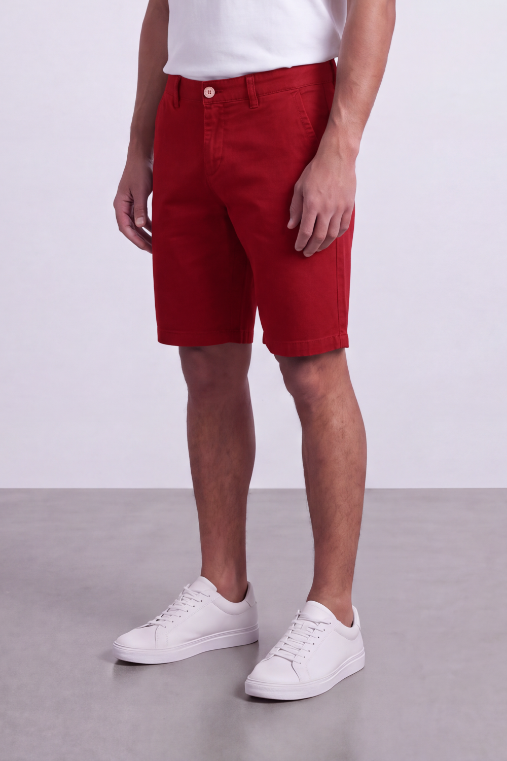 Men's Tomato Store Cotton Twill Bermuda Shorts Clean Tailored Design Button Waist Side Pockets