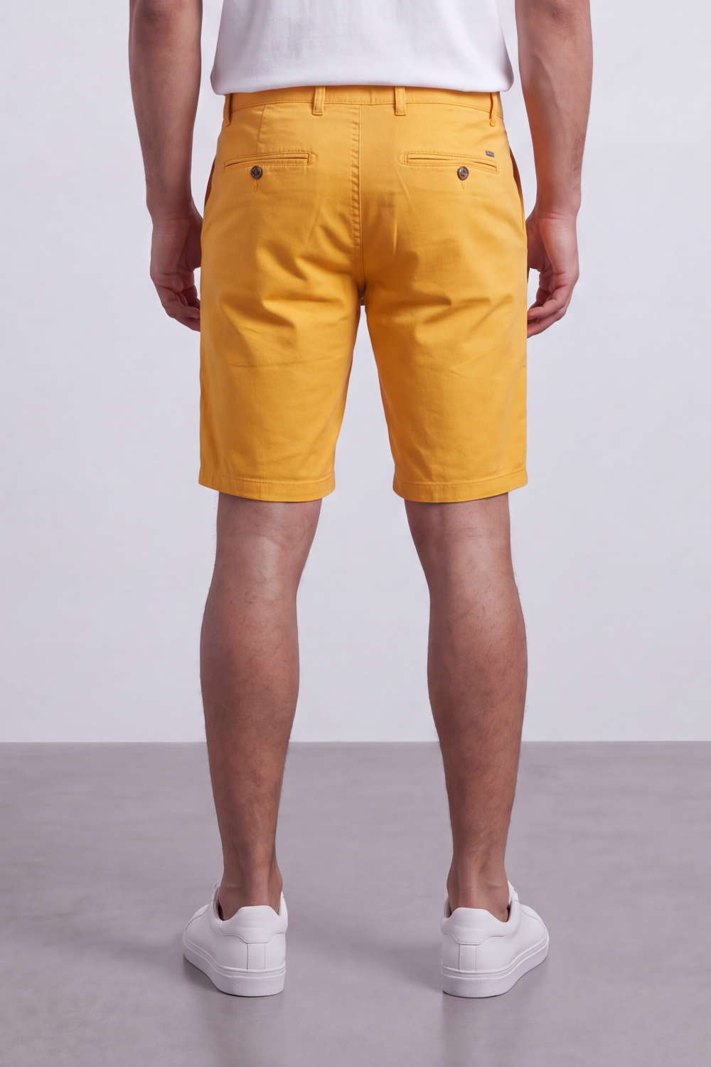 Men's Tomato Store Cotton Twill Bermuda Shorts Clean Tailored Design Button Waist Side Pockets