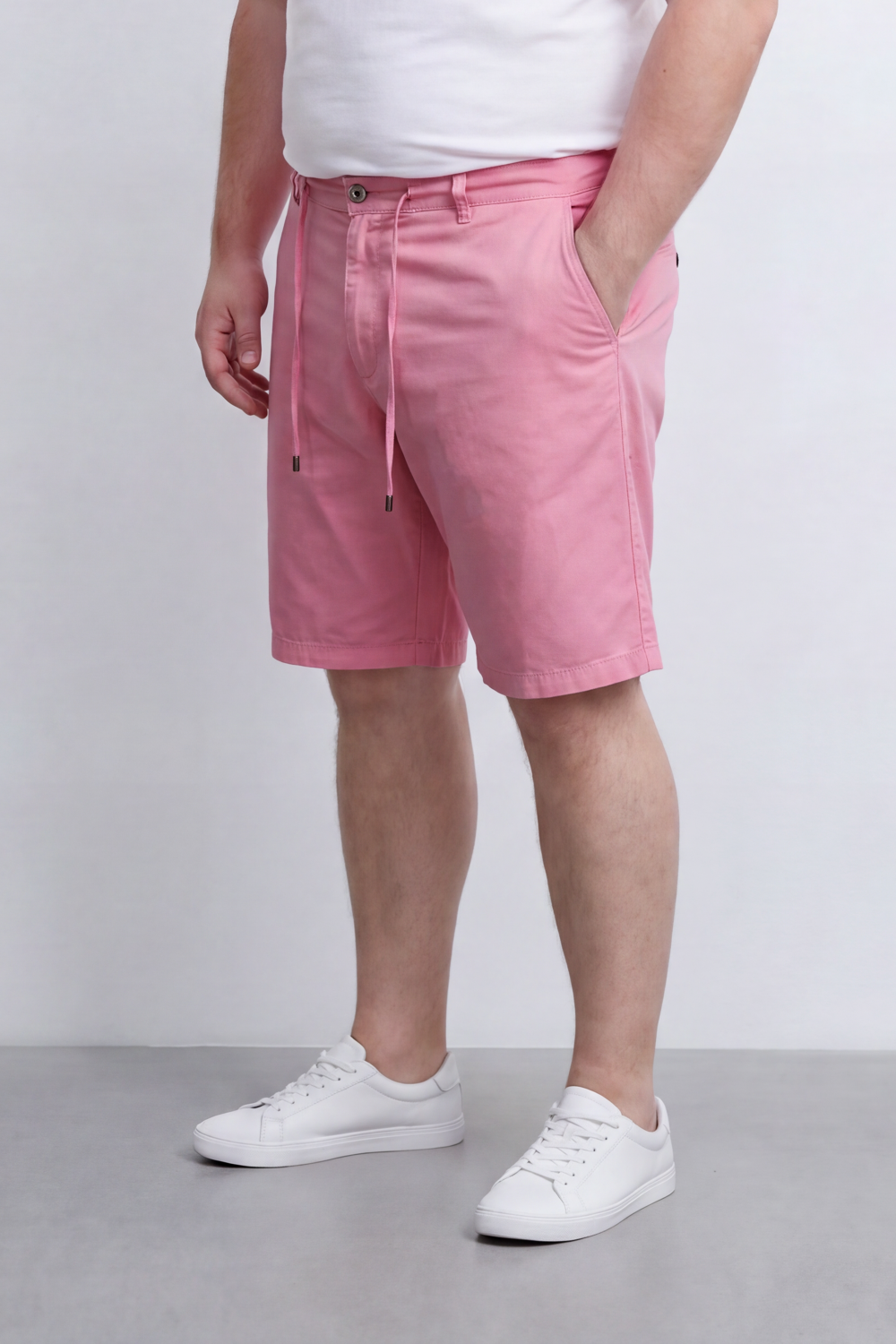 Men's Tomato Store Stretch Twill Bermuda Shorts Adjustable Drawstring Waist Clean Tailored Design Big Size